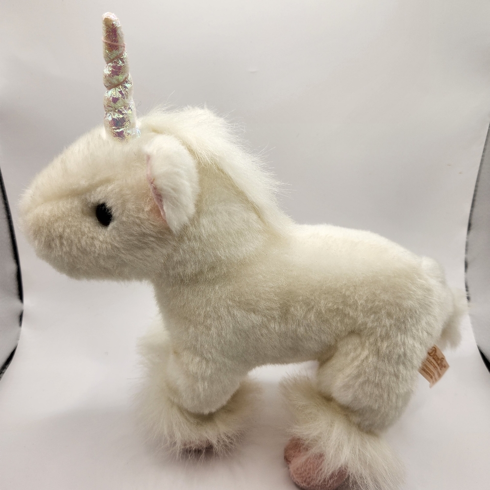White & Pink DanDee Unicorn Stuffed Animal Toy